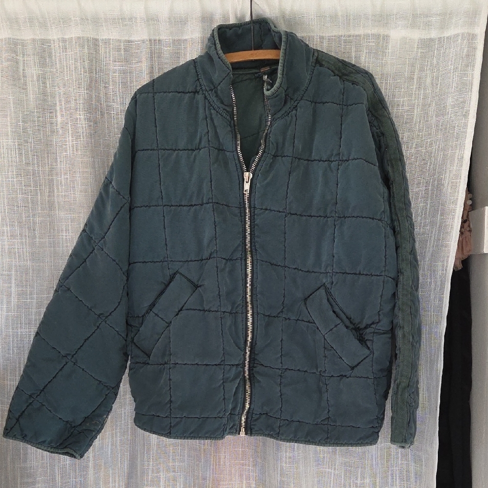 Free People Dolman Quilted Puffer Jacket - Forest Green
